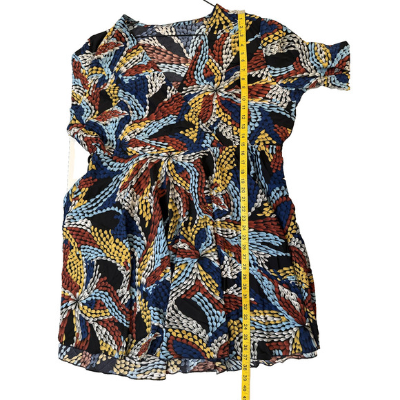 Voluminous Dress Womens Long Sleeve Large Boho Floral Print Flowy Midi Fall - Picture 6 of 6